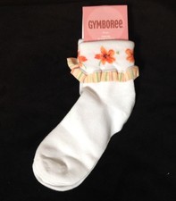 NWT Vtg Gymboree Wildflower Fields print cuff socks 4-5 yrs fit shoe 10-11