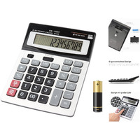 Hihuhen Taschenrechner Dual-Power Tischrechner 12-Stellig Solar Und Batterie