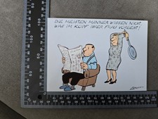 Loriot Vicco von Bülow signiert Kunst Karte Autogramm Autograph signiert