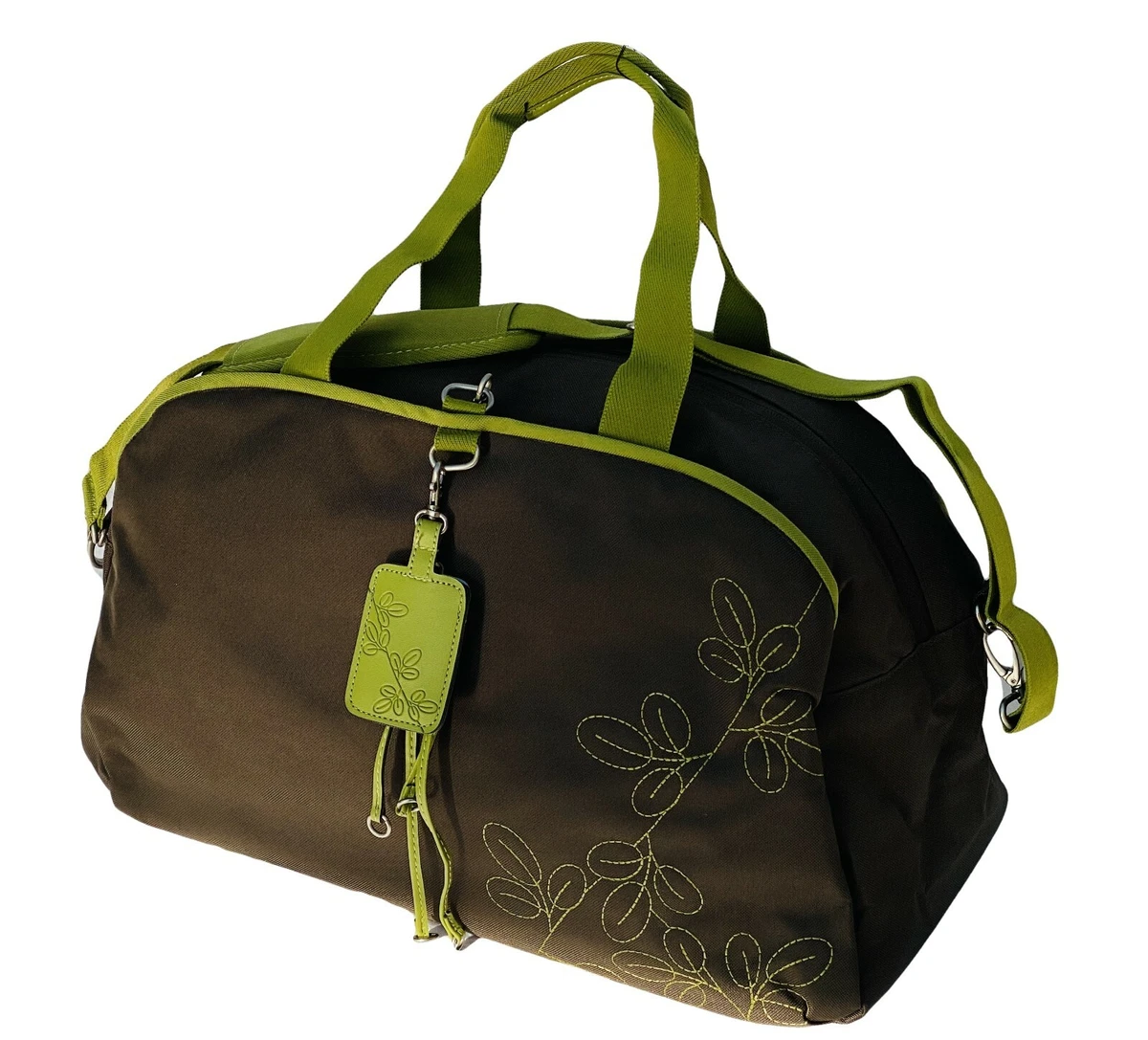 New Vintage AMERICAN TOURISTER Ladies Womens Holdall Overnight Bag Brown  Lime