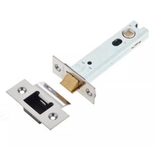 Heavy Duty Tubular Mortice Latch - 3" ~ 76 mm ~ Polished Stainless Face Plates