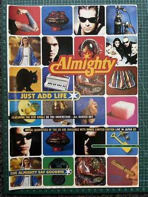 The Almighty Just Add Life A4 Poster/Magazine Advert Blood Fire Love Crank