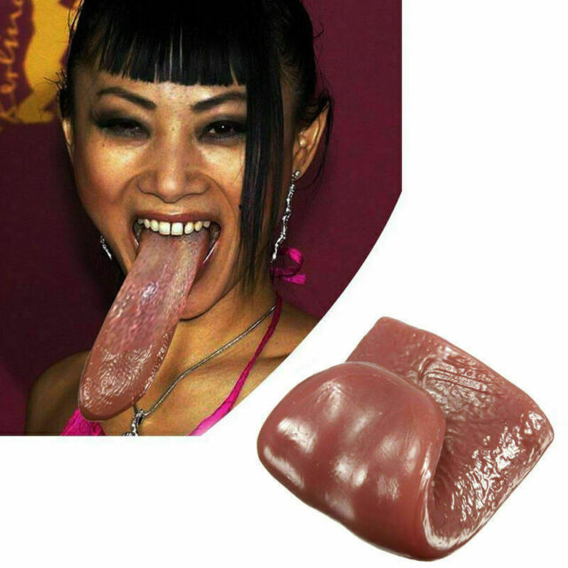 Halloween Joke Prank Realistic Pierced Fake Tongue I3I6 E6B1 Trick L8C8 S4Y4