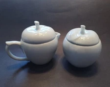 Vintage Ceramic Avon Apple Cream & Sugar Bowl Set