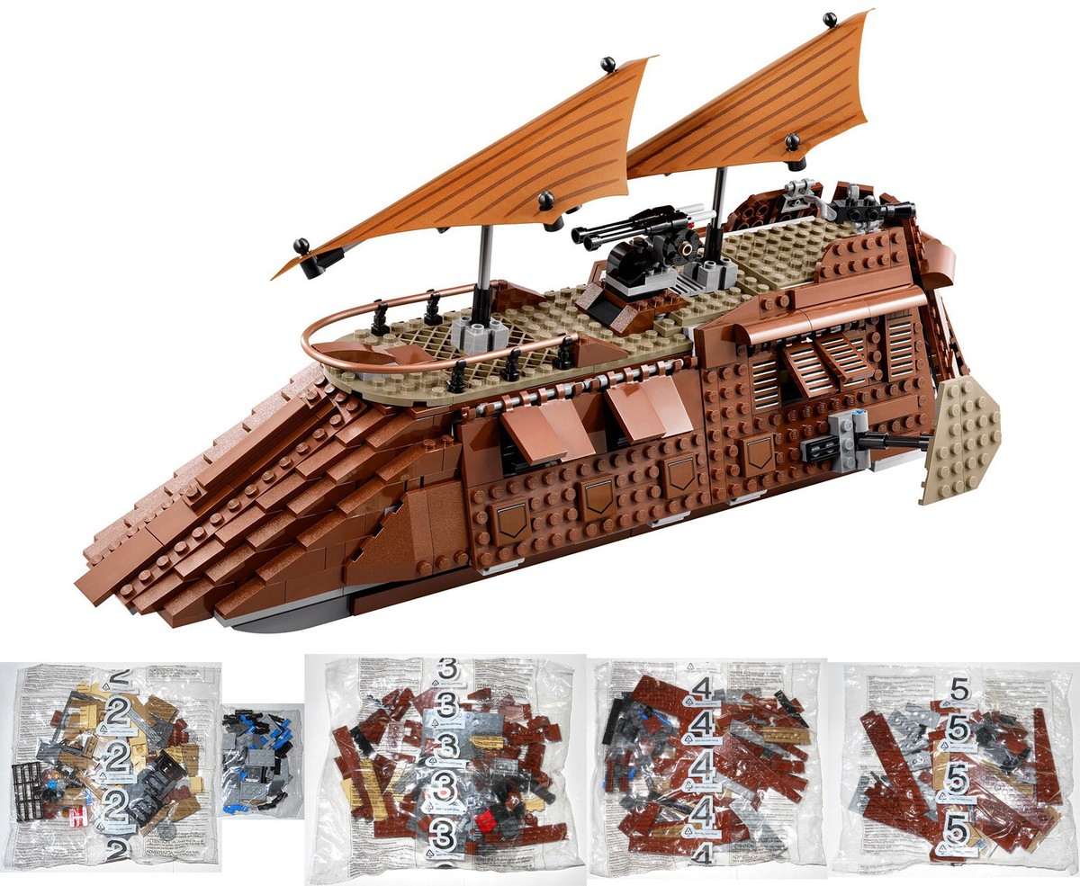 LEGO 75020 Jabba's Sail Barge (5 NEW SEALED BAGS) Star Wars incomplete set  2013
