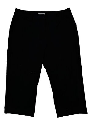 Josephine Chaus Women Plus Size 18W (Measure 40x26) Black Chino Cropped Pants