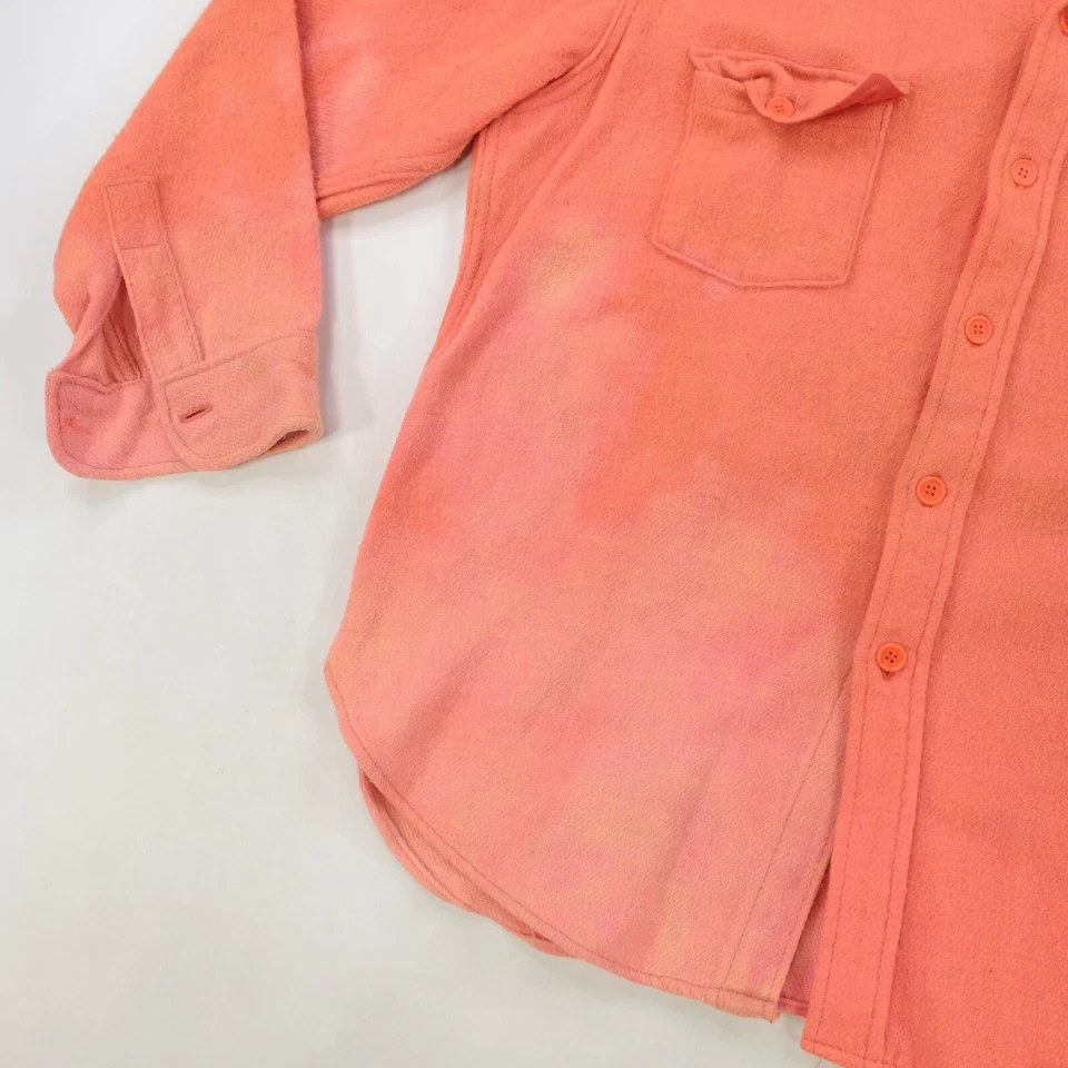 Rare Vintage WOOLRICH Hunting Matching Casual Button Shirt Jeans 90s Orange XL - Image 4 of 4