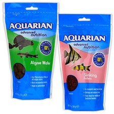 Aquarian Sinking Pellets 284g & Algae Wafers 255g Fish Food Aquarium Tank
