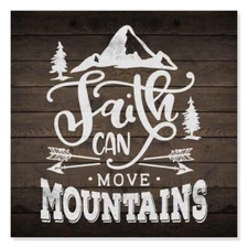 Faith Can move Mountains Scripture Rustic Looking Wood Sign Wall B3-12120061093