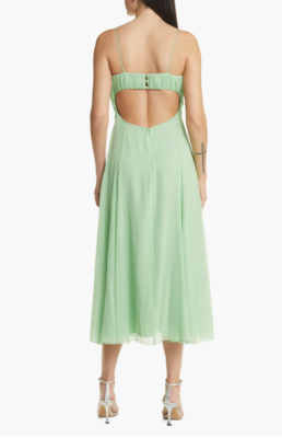NEW ASOS DESIGN Neon Green CORSET Cowl Front DRAPED BACK Flowy MIDI DRESS  US 6 | eBay