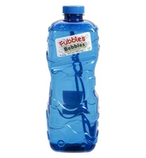 BUBBLES by Fubbles 64oz Non Toxic Bubble Solution for kids 3+ Includes Wand BLUE