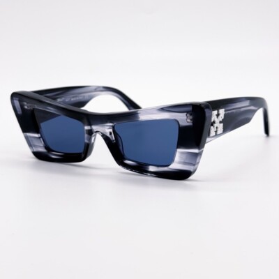 NEW OFF-WHITE ACCRA 14945 NAVY MARBLE SUNGLASSES CAT EYE  display picture 3