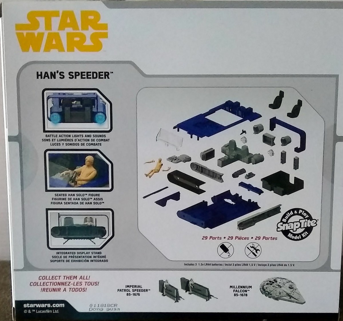 Revell SnapTite Imperial Patrol Speeder Model Kit - 1:28 Scale, 40 Parts, With Stormtrooper Figure