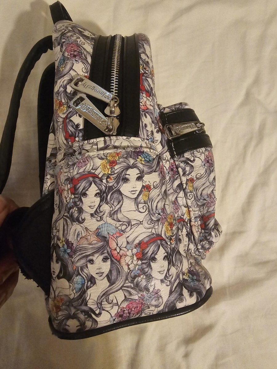 Rare Disney loungefly princess, sketch, mini backpack Loungefly Disney Princess Floral Sketch Mini Backpack | Hot  main image 2