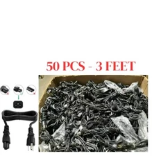 Lot Of 50x Mickey Mouse AC Power Cord PC 3-Prong for Laptop, PC, Printers(3 Ft)