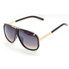 Aviator Sunglasses Brown Gold Accents Fashion Sun Glasses Elegant Driving Shades