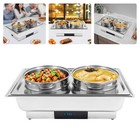 New Listing2-Pot Electric Food Warmer Commercial Stainless Steel Food Warmer 8L/2.11 Gallon