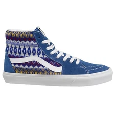 VANS Sk8-Hi Fair Isle Suede High Top Shoes, Blue Multi, Mens & Womens Sizes