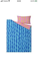 IKEA SOMMARVICKER Duvet Cover, Blue/Light Pink, Twin 205.546.93 NEW