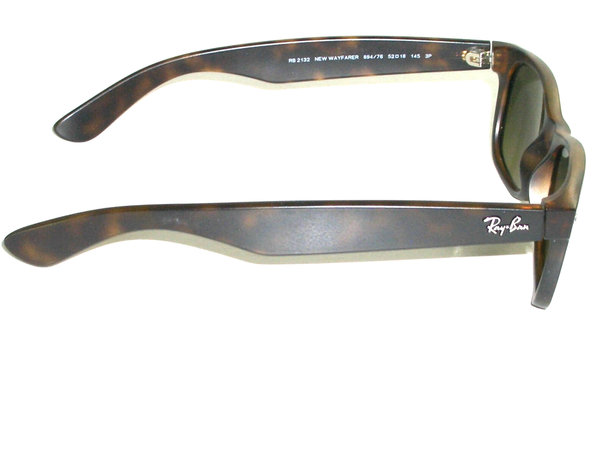 Ray-Ban RB2132 New Wayfarer Polarized Sunglasses Matte Tortoise 894/76 52mm Ital Sunglasses Ray-Ban RB2132 New Wayfarer Classic | Free  main image 3