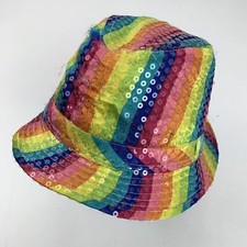 Rainbow Light Up Sequin Girls Fedora Cap Hat Fitted One Size