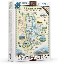 Grand Teton National Park 1000 Piece Jigsaw Puzzle Xplorer Maps New