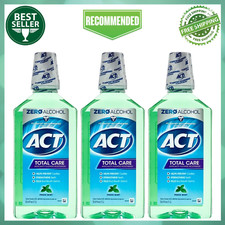 ACT Total Care Anticavity Fluoride Mouthwash With Zero Alcohol, Fresh Mint, 3 PK