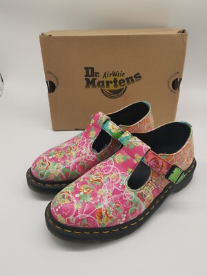 Dr.Martens★*°PolleyDazeレザースリッポン花柄ローファー * Dr Martens Polley Daze Floral Cat Print Buckle Pink Mary