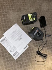 GENUINE OEM RYOBI P197 18V ONE+ 4.0Ah BATTERY AND CHARGER P118B - Open Box