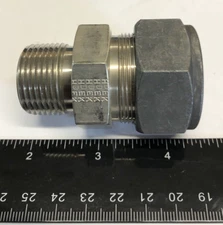 Parker CPI Male Connector 16-12 FBZ-SS, 1" Compression x 3/4" Male NPT