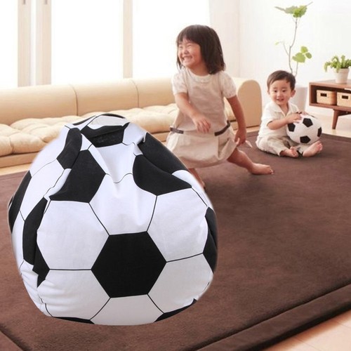 Football Storage Bag Stuffed Animal Bean Chair Kids Stuffable Zipper Beanbag - Picture 10 of 12