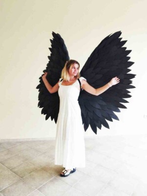 Black Wings Halloween Costume Cosplay Costume Women Cosplay Witch Sexy Costume