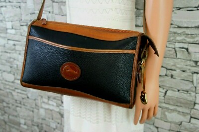 DOONEY BOURKE DAMEN ECHT LEDER MESSENGER SCHULTER VINTAGE TASCHE LOGO ANHÄNGER