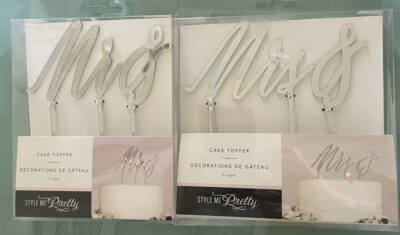 STYLE ME PRETTY  MR.& MRS' WEDDING  CAKE TOPPER' NEW-FREE SHIP