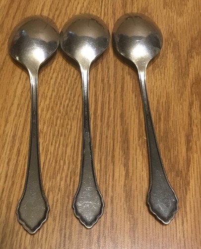 Oneida Ltd Summer Mist Autumn Glow Oval Table Spoons Wm A Rogers 6 7/8" Lot of 3 - Picture 4 of 7