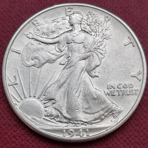1941 D Walking Liberty Half Dollar 50c High Grade AU + #59476