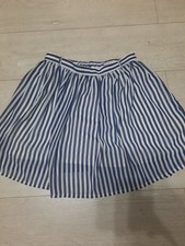 Primark Ladies size 8 36 striped skirt short mini skater blue white
