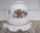 Vtg Fixture Ceiling Fan Lily Lamp Shade Bell Rose White Glass Globe Barn Cottage — photo 2