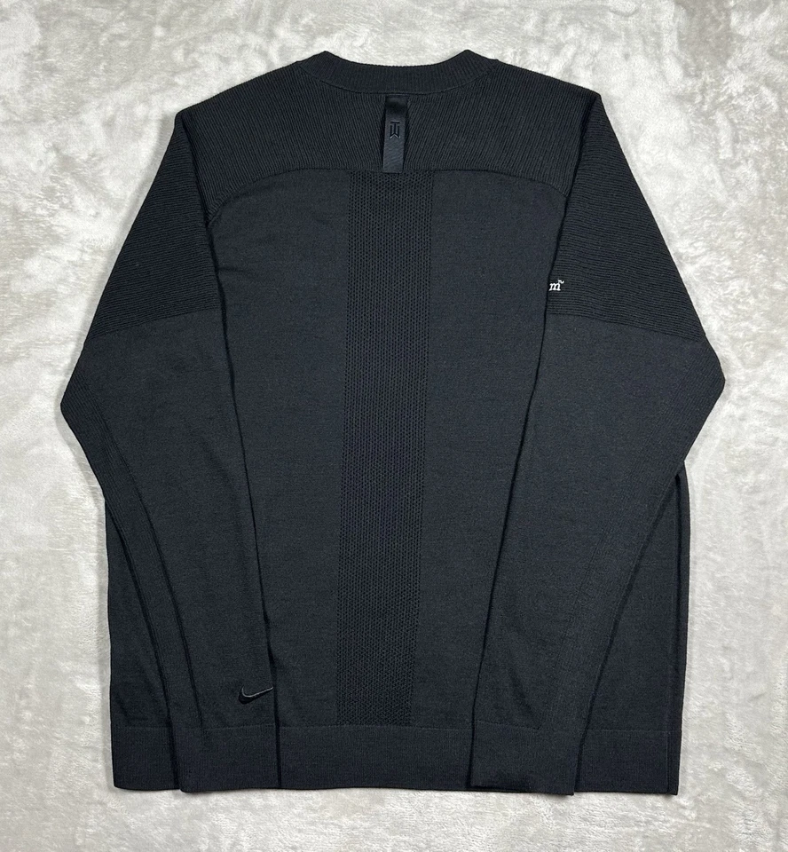 Nike Tiger Woods вязаный шерсти смесь свитер мужской размер XL черный Gulfstream гольф новый - Изображение 2 из 4