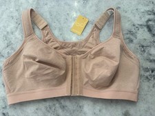 New Delimira Front Clasp Bra 40D Wireless Adjustable Strap Oatmeal Heather W811S