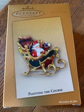 Hallmark Keepsake Ornament 2004 Plotting the Course Club trineo exclusivo