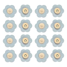 8Set Leather Snaps Buttons, Magnetic Snap Closures for Handbag/Purses [Blue]