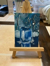 ACEO Original Acrylic Painting Landscape Abstract Art Card ATC Scenery 94