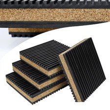 Anti Vibration Pads 4" X 4" X 7/8" Rubber Cork Vibration Isolation Pads, Re...