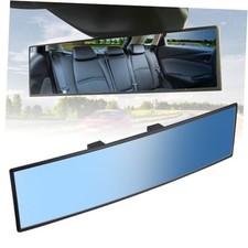 Rear View Mirror, Universal.8Inch Panoramic Convex 1 Blue Black frame 