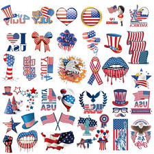 68 Pcs 20 Sheets 4th of July Temporary TattoosAmerican Flag Red White and Blue