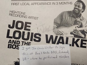 SIGNED Blues Concert Poster: Joe Louis Walker & Bosstalkers 6/4/1988  8 1/2 x 14