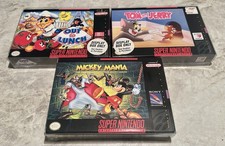 3 CIB Super Nintendo Games Mickey Out To Lunch Tom And Jerry