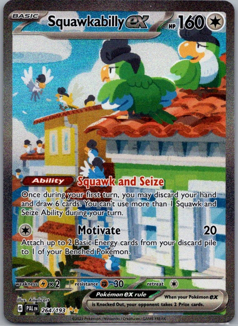 Squawkabilly ex 264/193 Special Illustration Rare Pokemon Card Paldea Evolved