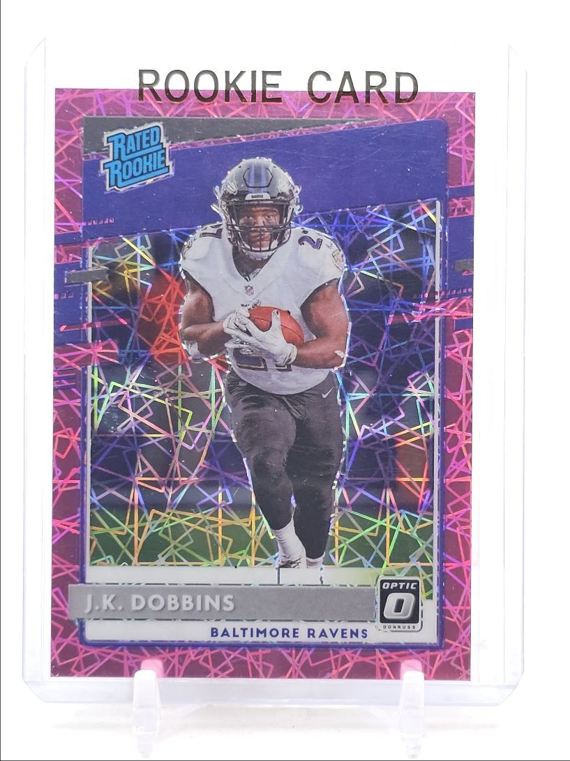 J.K. DOBBINS 2020 DONRUSS OPTIC RATED ROOKIE PINK VELOCITY RC /79 Q4517